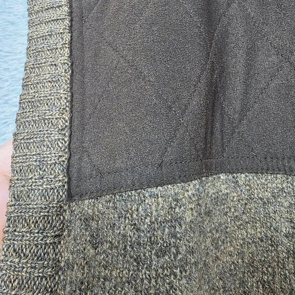 Woolrich Full Zip Wool Suede Quilted Trim Vest Size XL